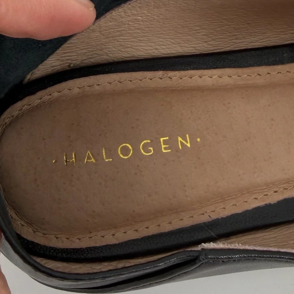 Halogen Black Soft Leather Flexible Loafer Flats, Women's 8